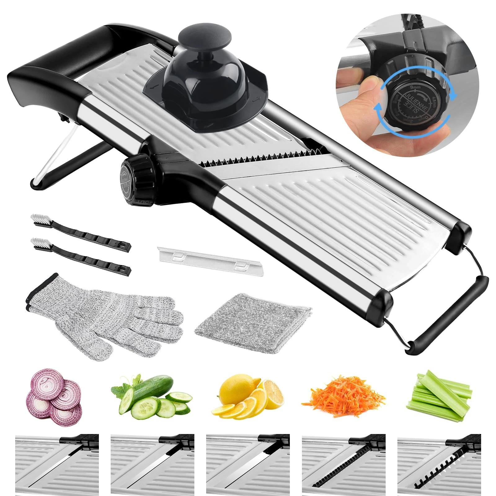 commercial Mandoline Slicer,Stainless Steel Vegetable Slicer,non-slip mandoli...