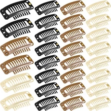Hair Extension Snap Clips 30 PCS 32mm 9-Tooth Comb for Wigs Mixed Colors