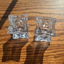 Set of 2 Glass Stackable Star Taper Candleholder