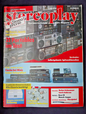STEREOPLAY 5/86,BURMESTER 850,THORENS TD 321+SME 3009II+ORTOFON MC 20 SUPER,AIWA