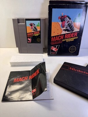 Mach Rider Nintendo NES, 1985 COMPLETE IN BOXCIB 5-Screw Punch Tab 1st Release