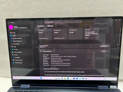 SAMSUNG GALAXY BOOK PRO NP950QDB CORE I7-1165G7 16 GB RAM SCHEDA MADRE BA92-22193A - Foto 9 di 13