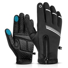 Winter Cycling Gloves for Men and Women -Thermal Bike Gloves Full Finger Blac...