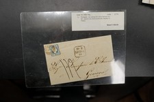 Postal Stationery Cover 1859 Portugal Lisbon Genoa Stamp Stamp Document Handwriting