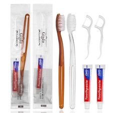 30pcs Disposable Toothbrushes with Toothpaste Floss Individually Wrapped, 2 C...
