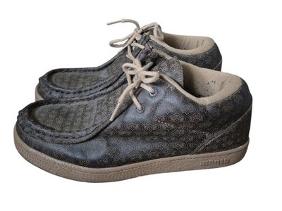 Vintage IPATH Cats Skateboarding Shoe Brown Printed Leather Chukka Boots Mens 10