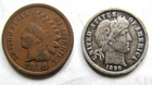 1899 Barber Dime & 1898 Indian Cent