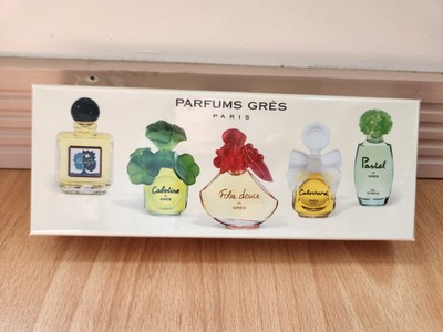 New VTG Parfums Gres Mini Set Eau de Gres Cabotine Folie Douce Cabochard Pastel