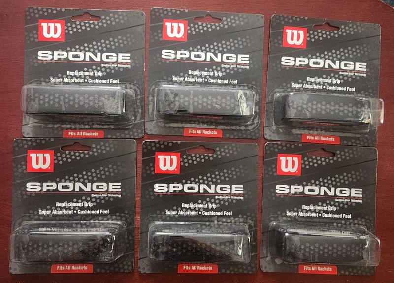 6 Wilson Cushion Aire Classic Sponge Replacement Grip Black New In Package