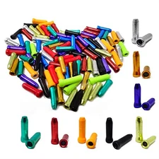  100PCS Aluminum Alloy Bike Brake Cable Gear Wire End Caps for Road Mountain 