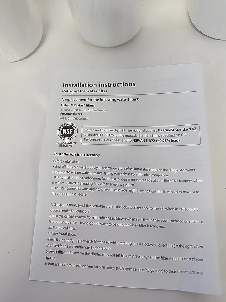 3 Aqua Crest - AQF-FF17- Water Filters - Sealed Unused Refrigerator Water Filter - Image 2 of 4