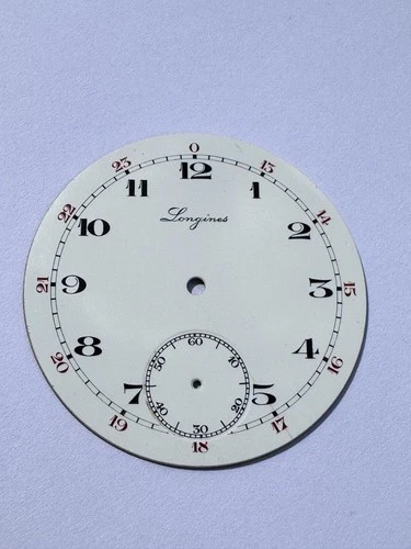 Antique Longines Dial 43,5mm & Elgin 42mm Two Pocket Watch Enamel Dials