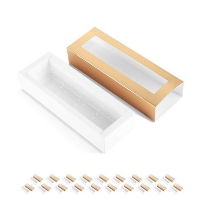 20 PCS Gold Truffle Boxes Chocolate Candy Packaging Pull Out Window Box