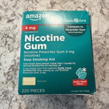 Nicotine Gum AMAZON 4mg Arctic Mint 220 Pieces Stop Smoking Polacrilex EXP 10/26