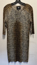D&G-DOLCE & GABBANA Virgin Wool CHEETAH Print Knit Sheath Dress ~ Size 44 / US 6