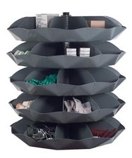 Durham 1605-95, 58" Diameter Rotabin with 5 Shelves, 10 Compartments Per Shelf