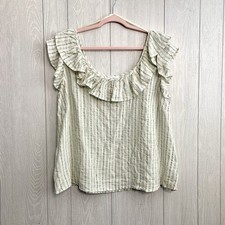 Madison & Berkeley Cream Sleeveless Ruffle Top XL NWOT