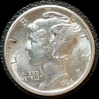USA 1936 10 cents Mercury dime old silver coin #4142 High Grade