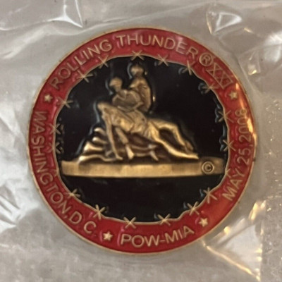 2008 Washington DC Rolling Thunder POW MIA Lapel Jacket Pin Sealed