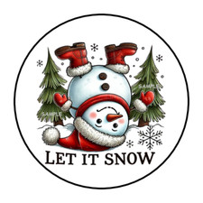 LET IT SNOW CHRISTMAS ENVELOPE SEALS LABELS STICKERS 1.5" ROUND FAVORS 30 