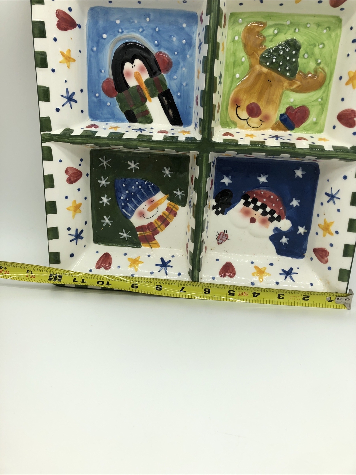 JCPenney Home Collection 4 Section Snowman Serving Dish/ Tray eBay