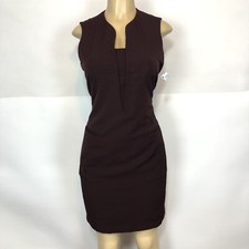 NOIR Burgundy Straight Sheath Dress Women's Size XS Sleeveless Career Cocktail