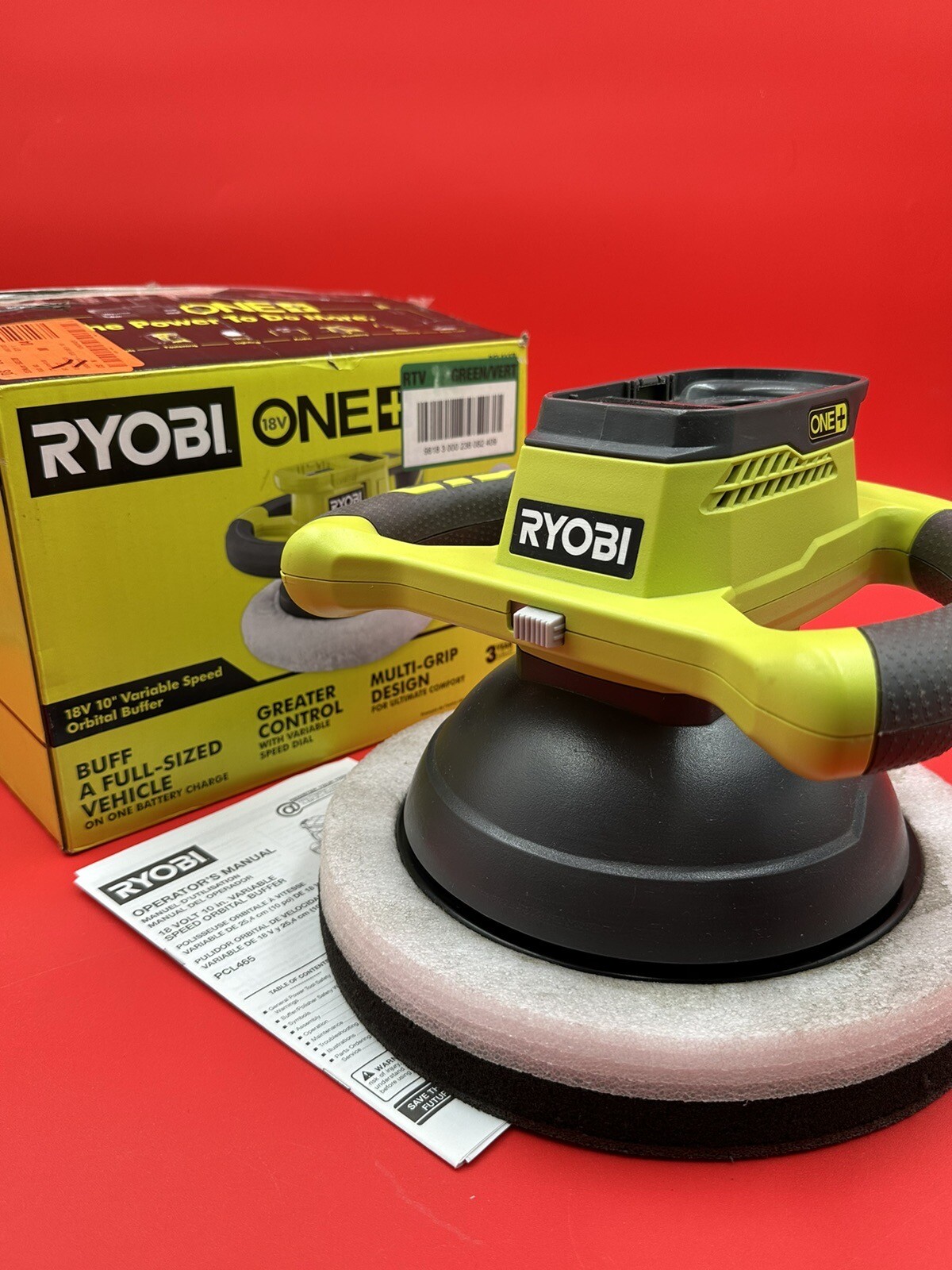 RYOBI PCL465B 18v 10" Variable Speed Orbital Buffer (TOOL ONLY)