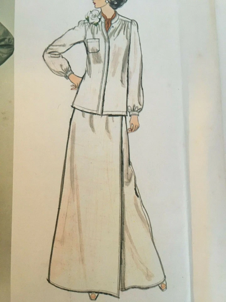 Vogue American Designer Calvin Klein Sewing Pattern 1367 Jacket Skirt 10 Vintage - Image 3 of 4