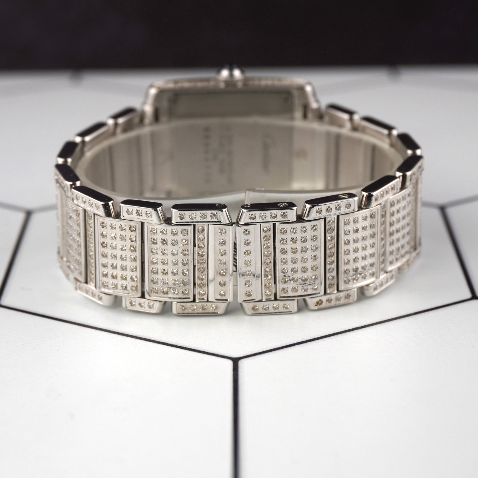 Cartier Tank Francaise Midsize 25mm Custom IcedOut 4ct Genuine Diamonds ...
