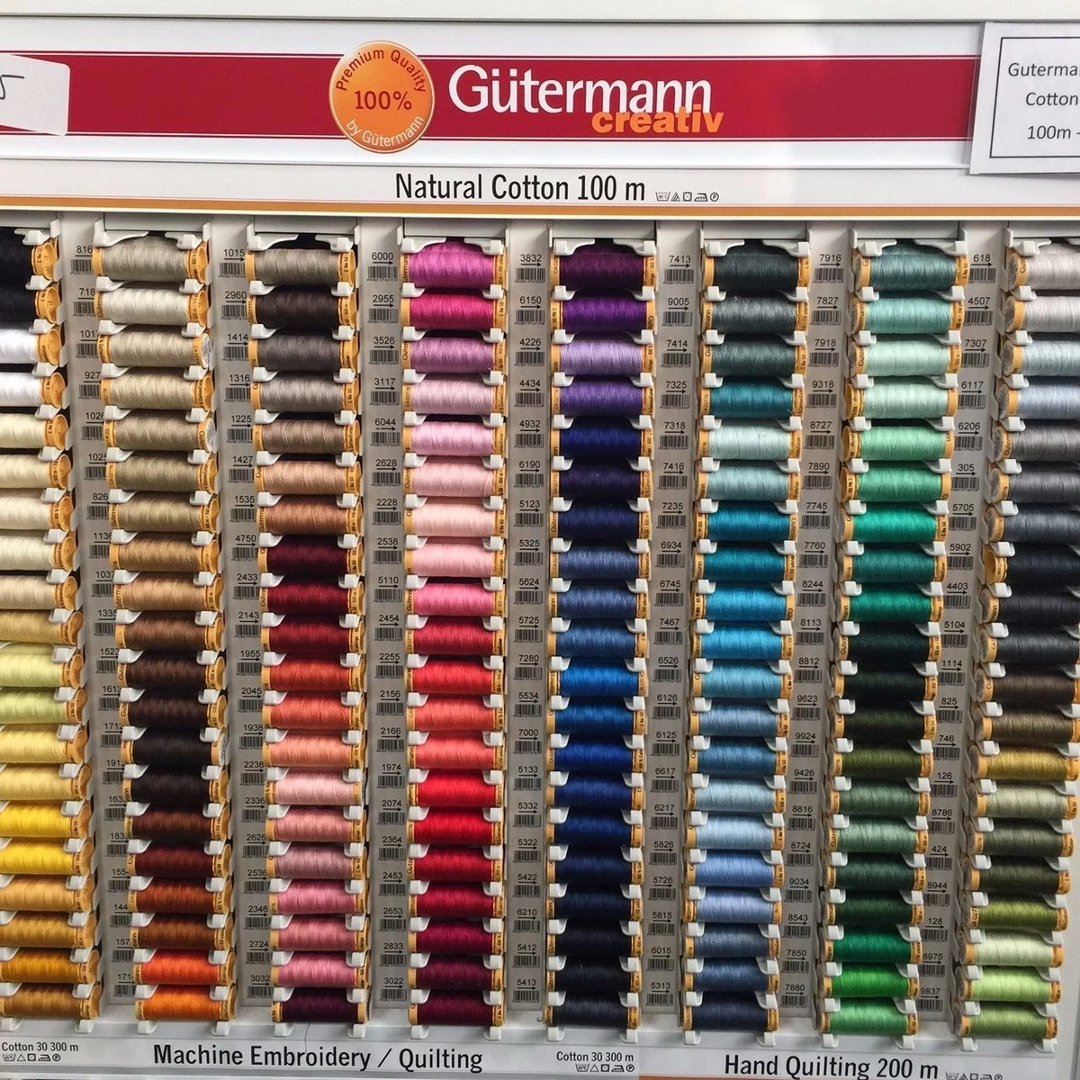 100m Gutermann Natural Cotton Thread Choice of 157 Colours