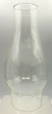 Vintage 8-5/8"H Clear Glass Replacement Chimney Globe for Oil Lamp 3" Fitter