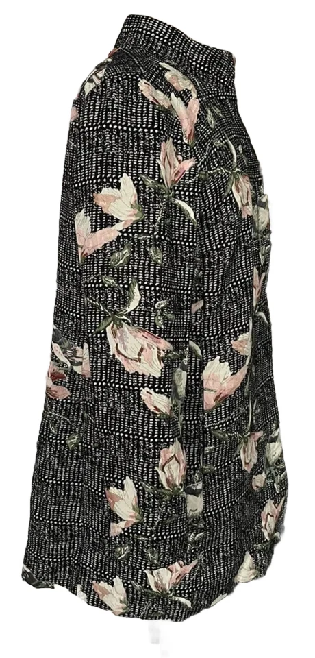 Madison Ave Dennis Basso Woven Brocade Snap-Front Topper Blazer Size 10 - Image 4 of 4