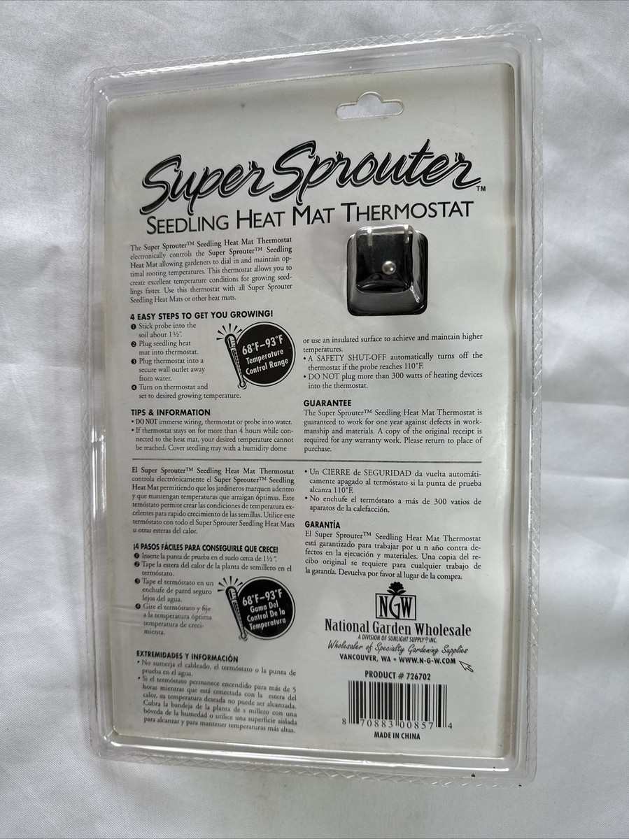 726702 Super Sprouter Hydroponics Seedling Heat Mat Thermostat