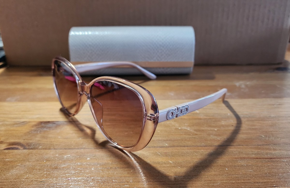 NEW Jimmy Choo AMIRA Transparent Nude Round Sunglasses 