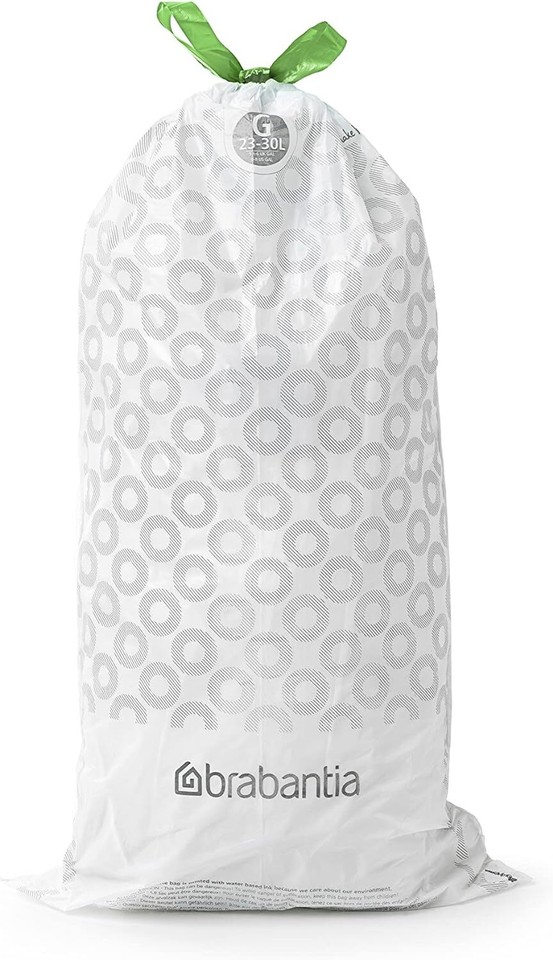 Brabantia PerfectFit Bin Liners (Size 1 count (Pack of 40), White