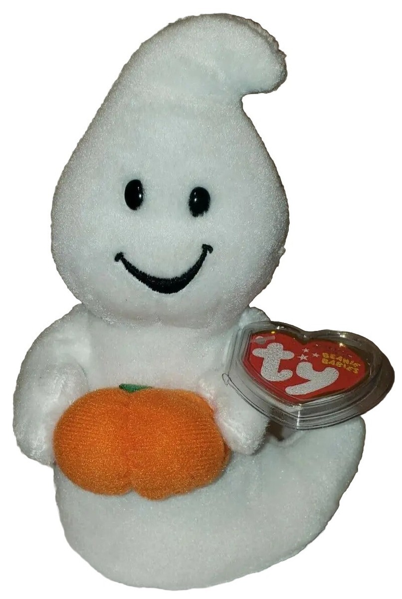 Ty Beanie Baby SPOOKY the Ghost with Pumpkin 7