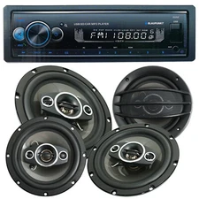 Blaupunkt 1 Din MP3 Receiver USB | Irvine70 + 4x Audiobank 800W Speakers-AB-630