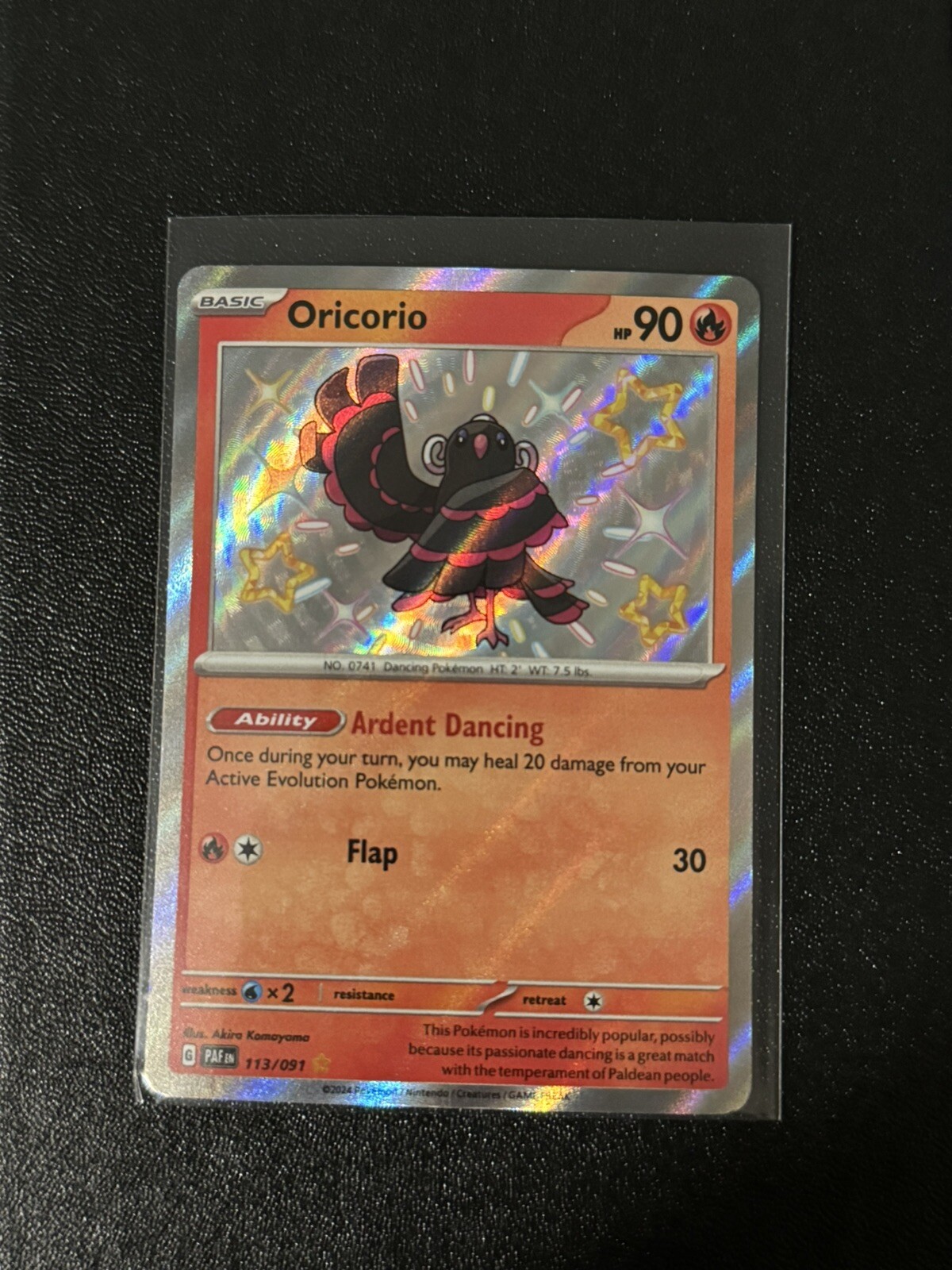 Pokémon TCG Oricorio Scarlet & Violet: Paldean Fates 113/091 Holo Shiny Rare