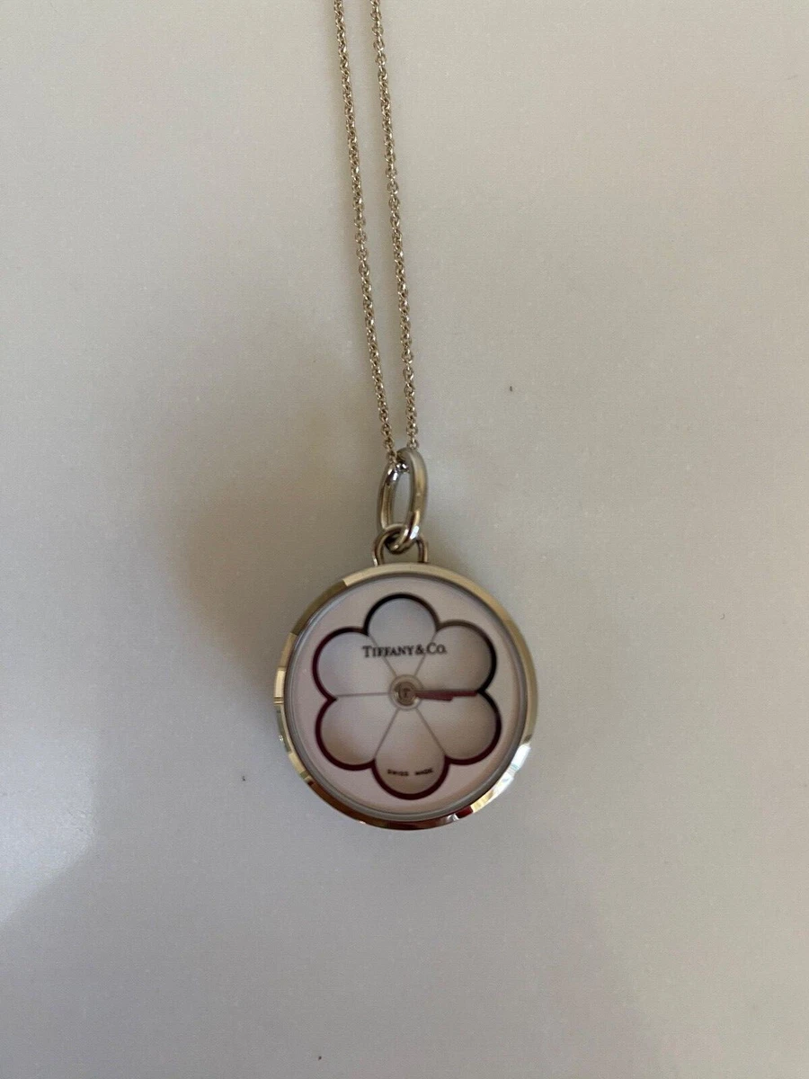 Tiffany clock necklace deals