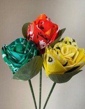 Bandana Roses, 3 Green Roses, Bouquet, Forever Roses, Perfect Gift, Decoration