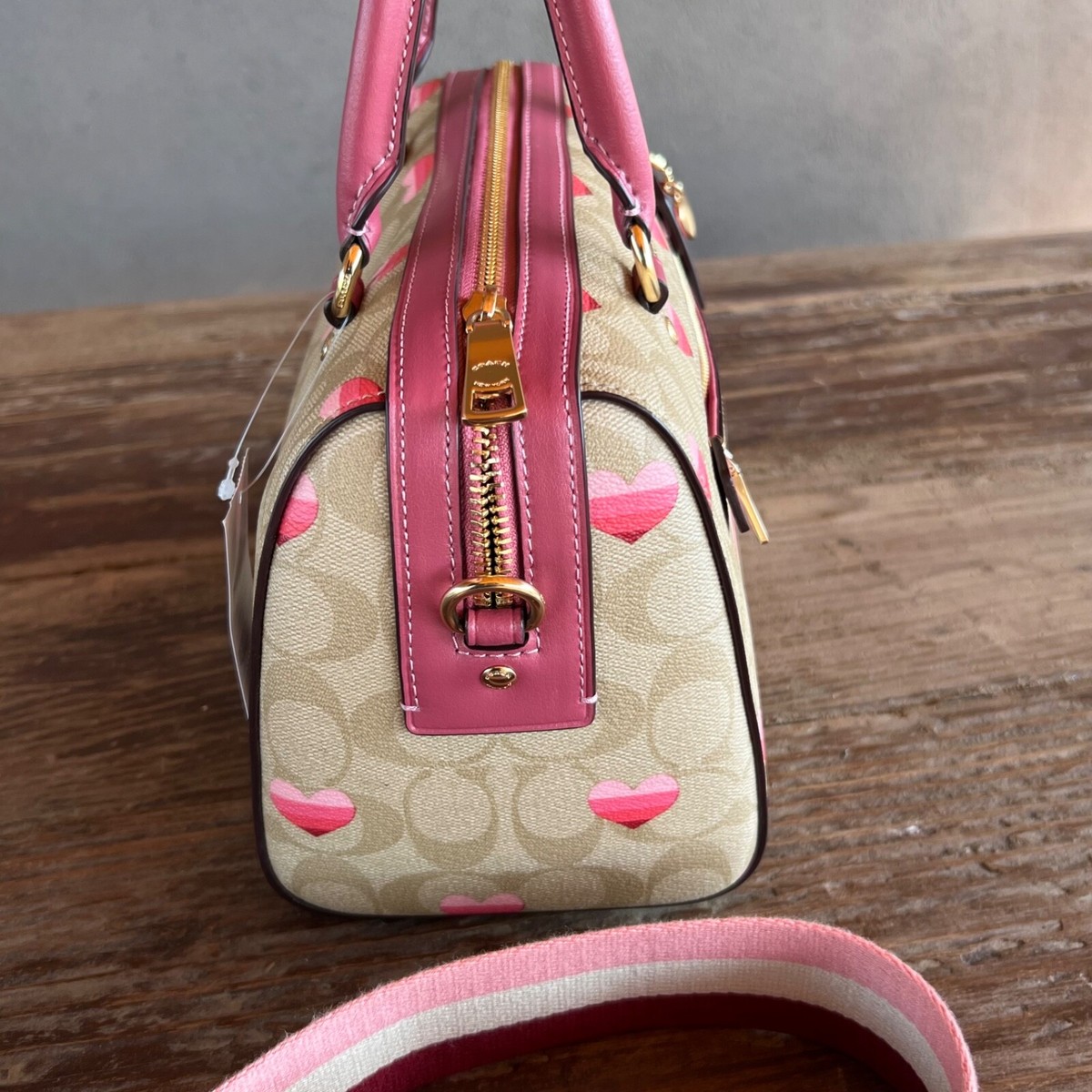 【COACH】Rowan Satchel In Signature Canvas/stripe COACH® Outlet | Rowan Large Satchel Bag In Signature Canvas