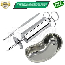 3 Pcs Ear Cleaning Kit Ear W/Remover Medical Diagnostic Ear Syringe German Grade