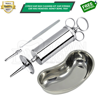 3 Pcs Ear Cleaning Kit Ear W/Remover Medical Diagnostic Ear Syringe German Grade
