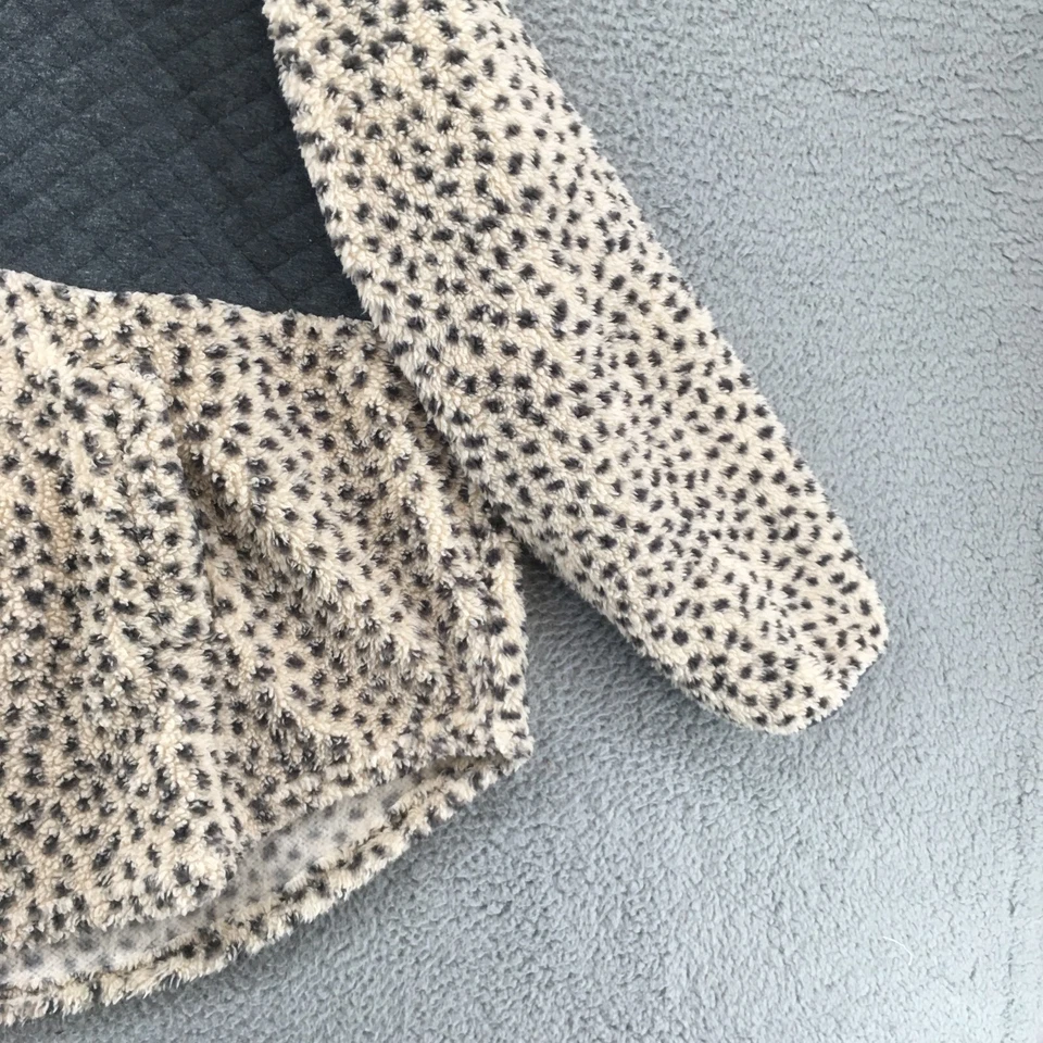 Suéter Pullover Sherpa Acolchado Leopardo Maurices Para Mujer 3X Beige Botón a Presión Foto 3 de 4