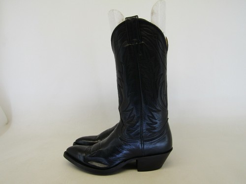 Black Leather Cowboy Western Boots | eBay