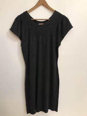 Route 66 Sweater Dress Womens Size M  Soft Body Con Gray Short Sleeve