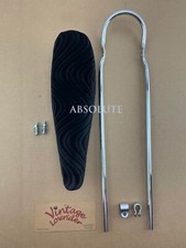 VINTAGE LOWRIDER 22" LONG SISSY BAR W/CLAMP IN CHROME WBLACK VELOUR BANNANA SEAT