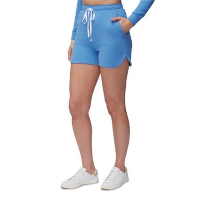Three Dots Riviera Blue Knit Drawstring Dolphin Hem Shorts TD005471 XL NWT