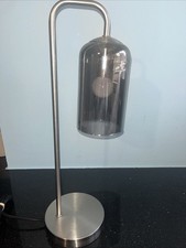Dunelm Table Lamp With Glass Elongated Smokey Coloured Shade 