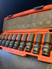 10Pc 3/8" Dr Universal Swivel Impact Socket Set, CR-V, Metric, Taiwan, BISDU103M